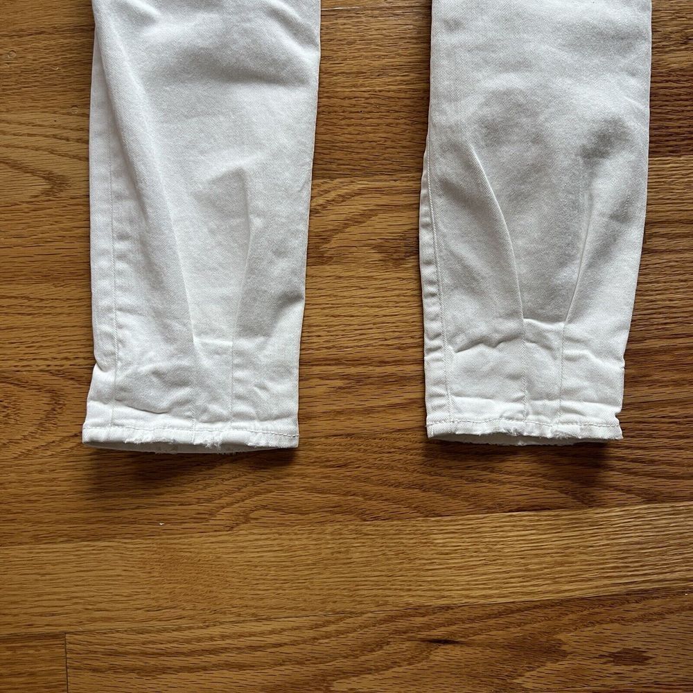 R13 Relaxed Skinny Distressed Jeans in White Made in Italy Tapered Ankle 26 - Picture 6 of 15